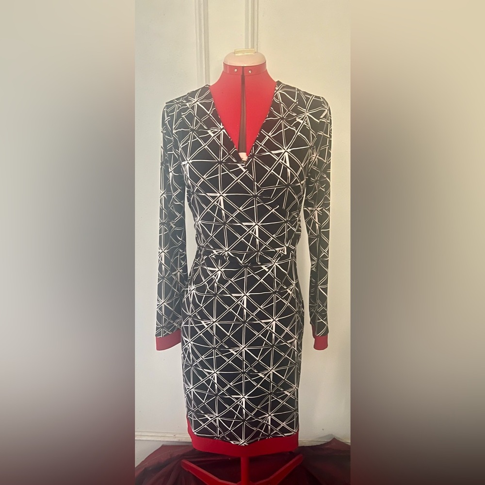 Nicole by Nicole Miller Geometric Black and White Dress size 12